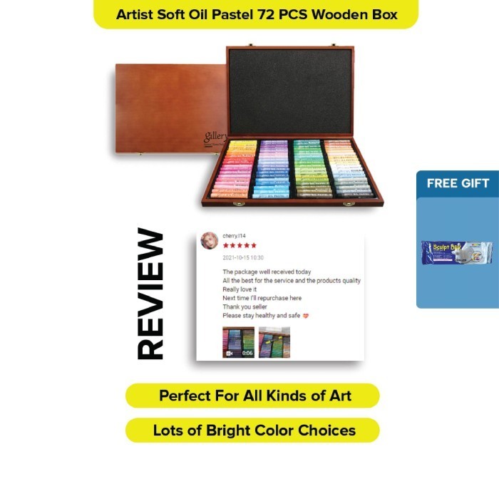 

Mungyo - Artist Soft Oil Pastel/Crayon Minyak 72 Pcs Wooden Box