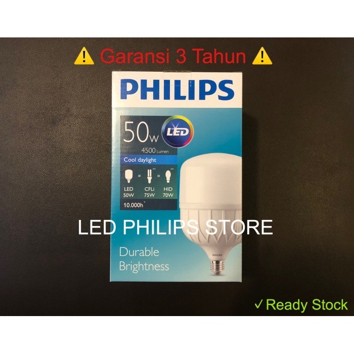 Lampu Bohlam Led Philips 50 Watt 50W 50Watt 50 W (Nyala Putih)