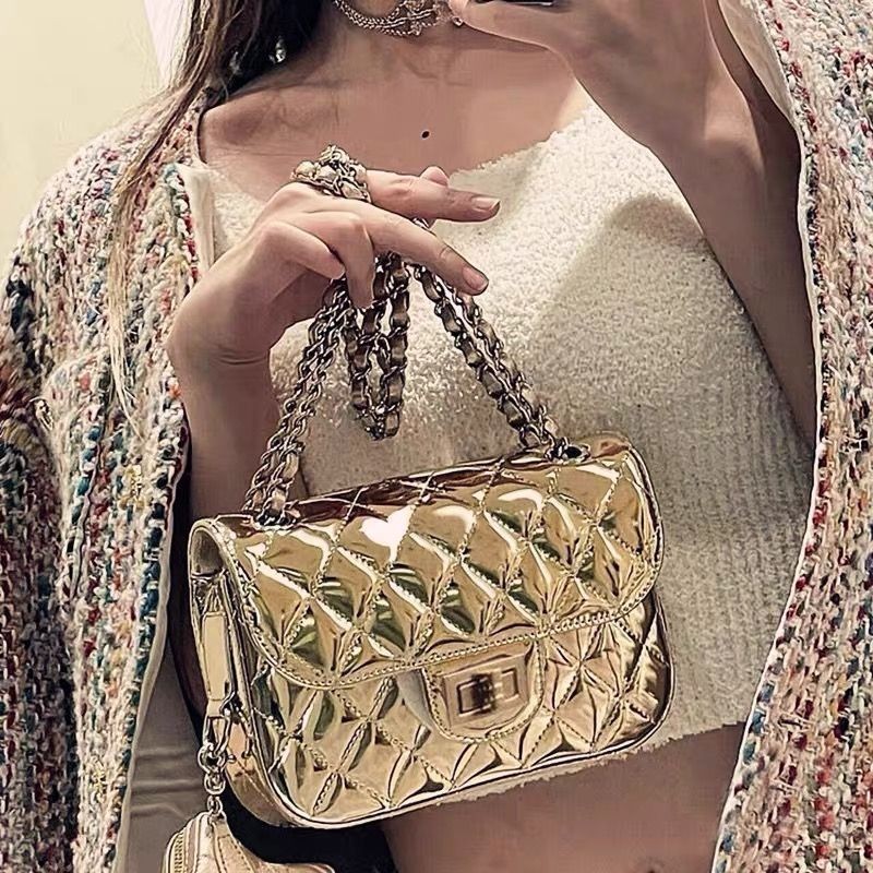 Chic Chanel-Style Shoulder Western Style Rhombus Crossbody Small Square Bag