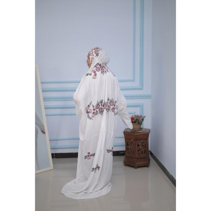 Mukena Terusan Panjang Rayon Polos Bordir Terusan Cantik Termurah