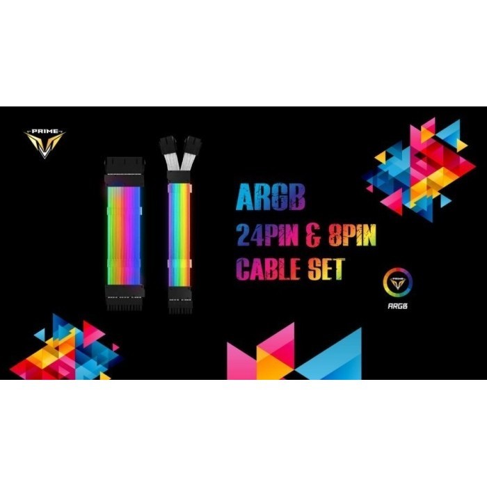 Prime Argb 24 Pin Psu Cable + Argb 8 Pin Vga Cable Extension