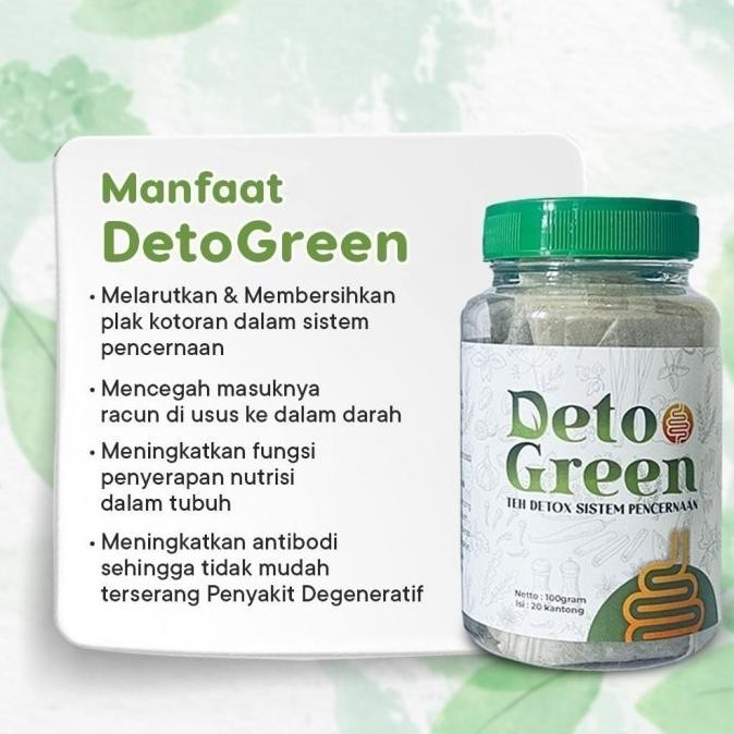 

DetoGreen Teh Detox Sistem Pencernaan Usus Diet Sehat Alami AS76