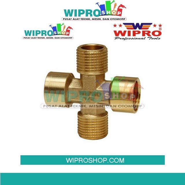 Wipro WN5117 Cross Connector F1/8" x M1/8" x F1/8" x M1/8" F1/4" x M1/4" x F1/4" x M1/4" F3/8" x M3/8" x F3/8" x M3/8"