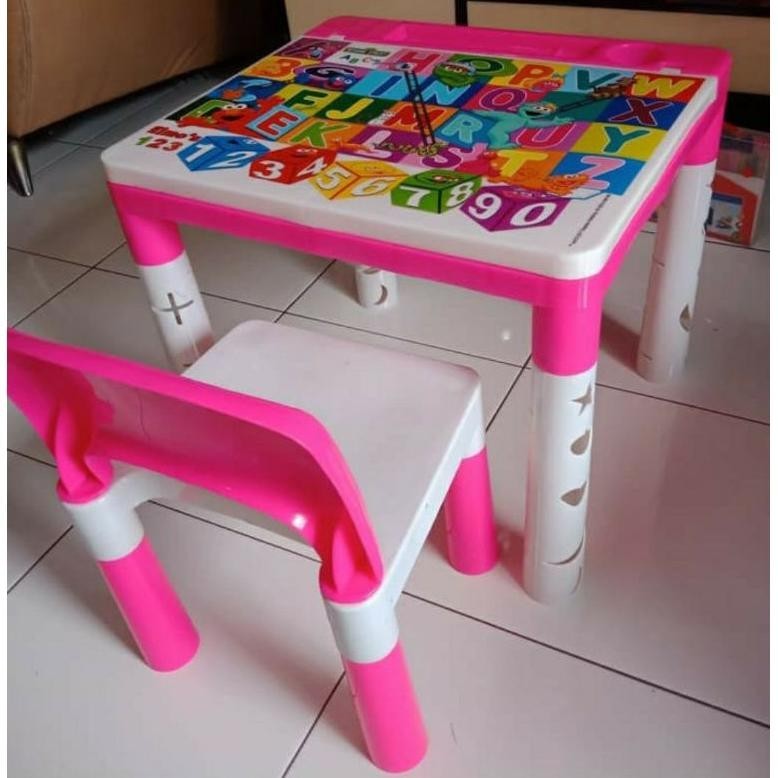 Meja dan kursi anak printing akako Kursi Set Anak Karakter Kursi TK Meja Tulis Meja Sekolah