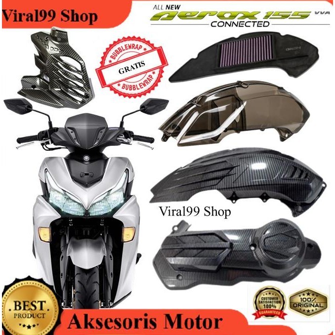 Paket Aksesoris Cover Aerox Connected 2021 2022 Full Body Carbon Nemo