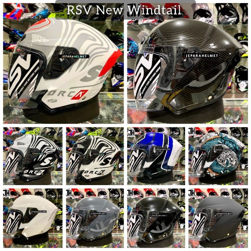 Helm RSV NEW WINDTAIL 2.0 Solid dan Motif All Varian Original | Rsv Orca New Windtail Polos White Pu