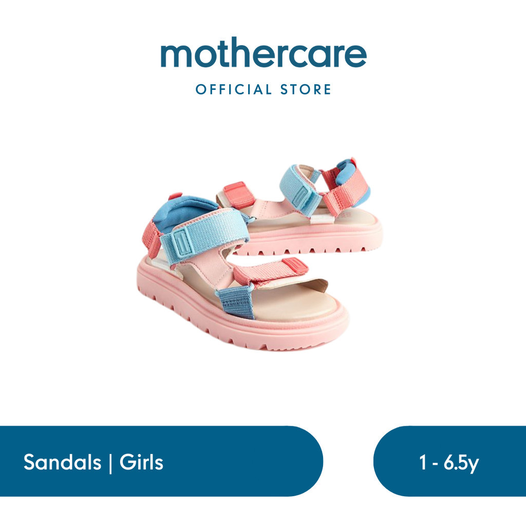 Mothercare Pink and Blue Trekker Sandals - Sandal Anak Perempuan (Multicolor)