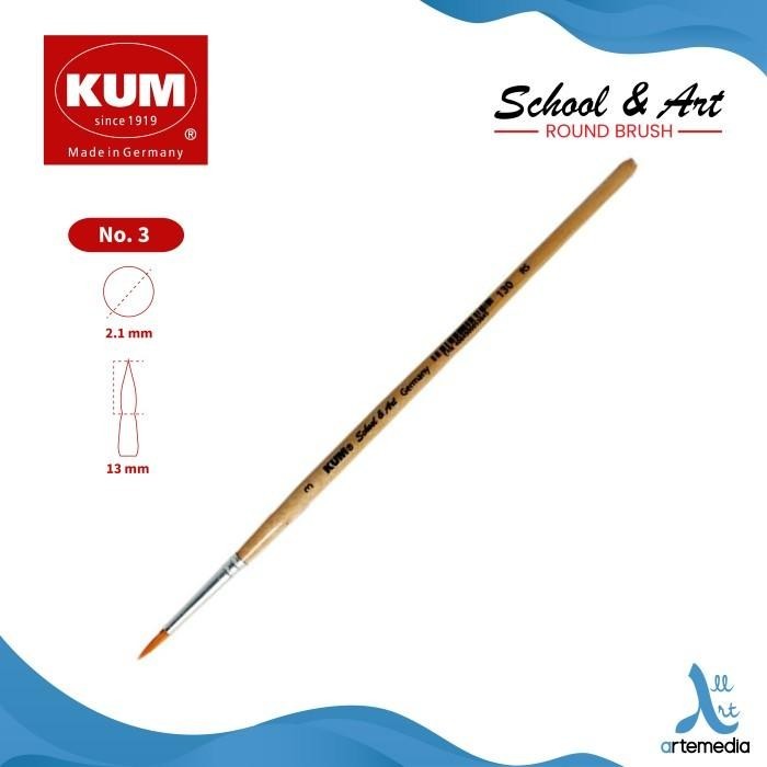 

Kuas Lukis KUM School and Art Round Synthetic Brush Short Handle Best Seller