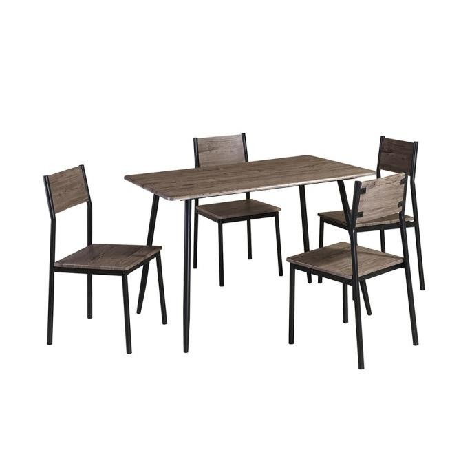 INFORMA LEXON SET MEJA MAKAN 4 KURSI - COKELAT TUA DINING TABLE DINNER RYANALTHARIO13