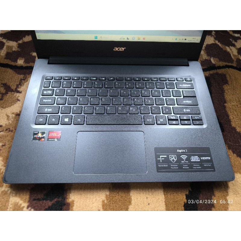 Laptop Acer Aspire 3 Ryzen 3 3250u ram 4/256gb