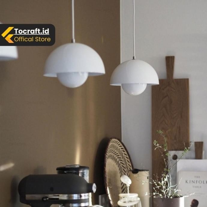 Promo!! Tcid Lampu Gantung Dapur Cafe Industrial Bulat Putih Dimmable Botanimiska