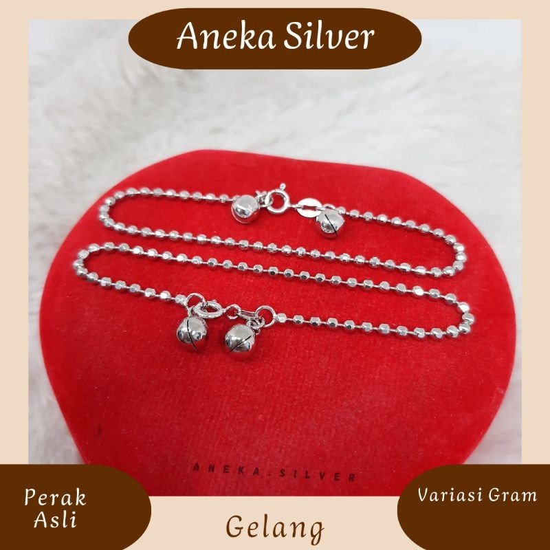 Gelang Biji Lada Variasi Putih ,Perak 925