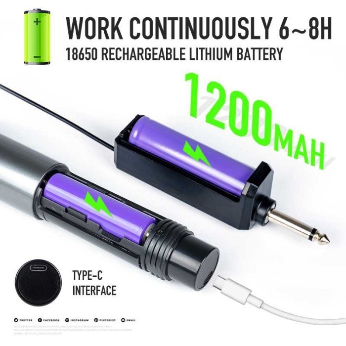 Microphone Karoke Wireless Rechargeable 2 Channel Uhf 2 Pcs