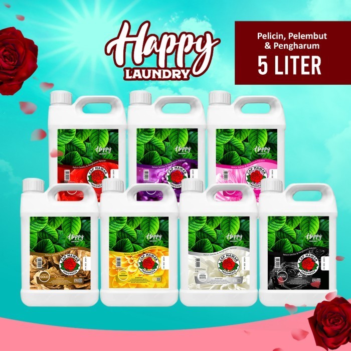 Happy Laundry - Pewangi Pelicin Pakaian Aroma Mawar - Msl - Hl