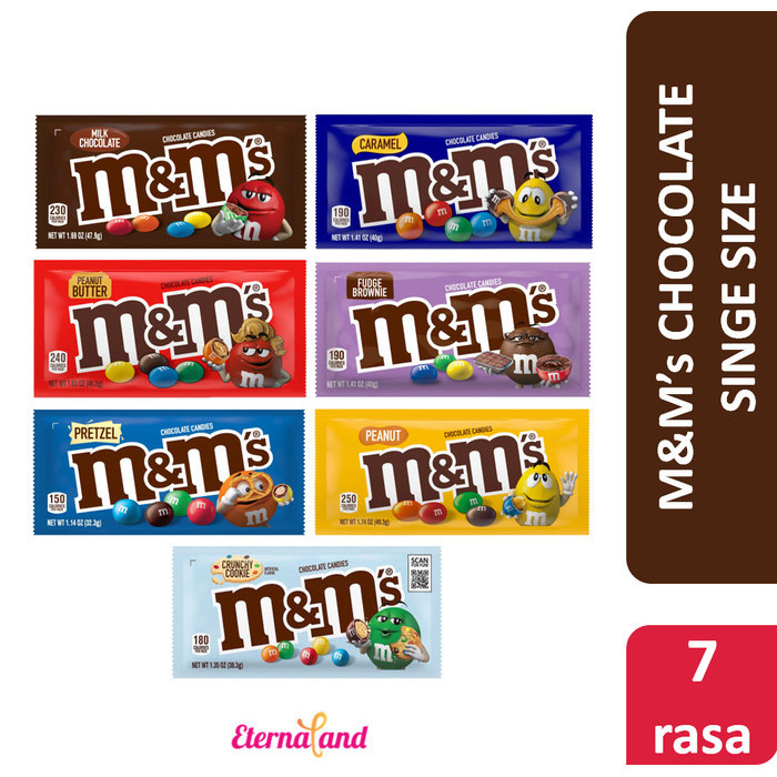 

Orea - M&M Chocolate Candies Single Size - Cokelat M&M Aneka Varian Rasa