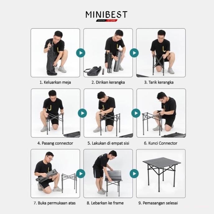 MINIBEST SUPER COMBO FAMILY KURSI LIPAT DAN MEJA LIPAT PORTABLE  NINASARI876
