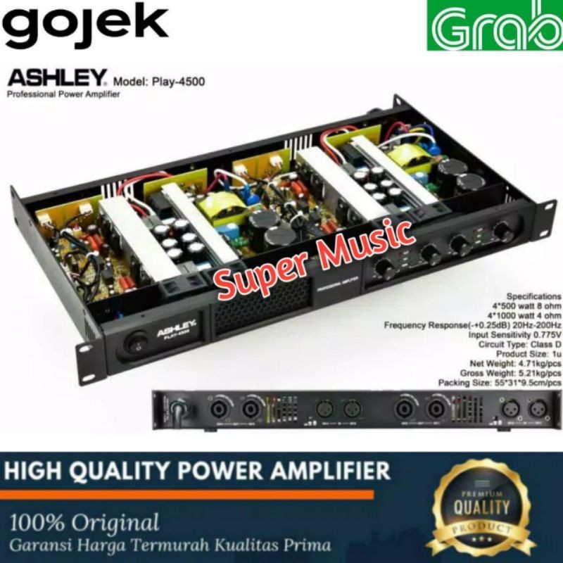 PROMO PUNCAK power ashley play 4500 original power amplifier ashley 4 channel
