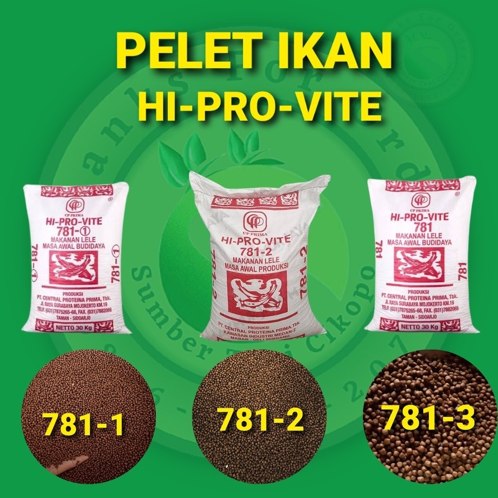 Pakan Pelet 781-1/781-2/781-P 1kg Ikan Lele, Mas, Nila, Gurame