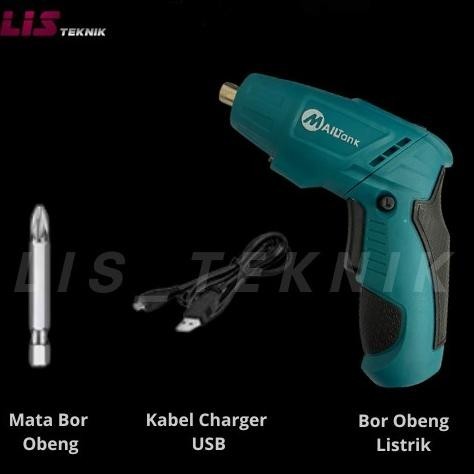 Mesin Bor Obeng Mini Elektrik Mailtank Sh-370 Cordless Screwdriver Mini Obeng