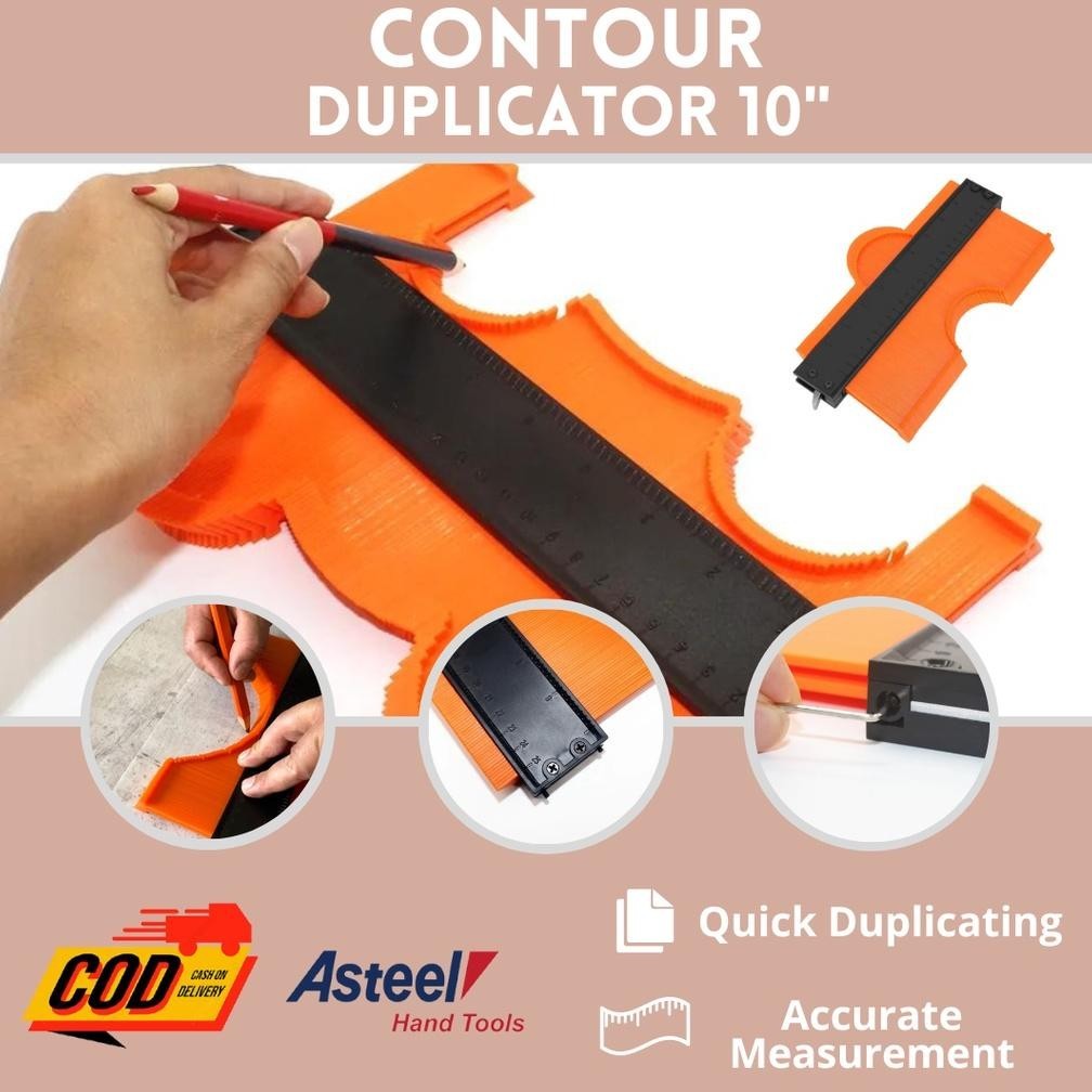 Asteel Alat Mal Profil Contour Gauge Duplikator Copy Profil Gipsum Keramik Ukuran 10 Inch 25 Cm Alat