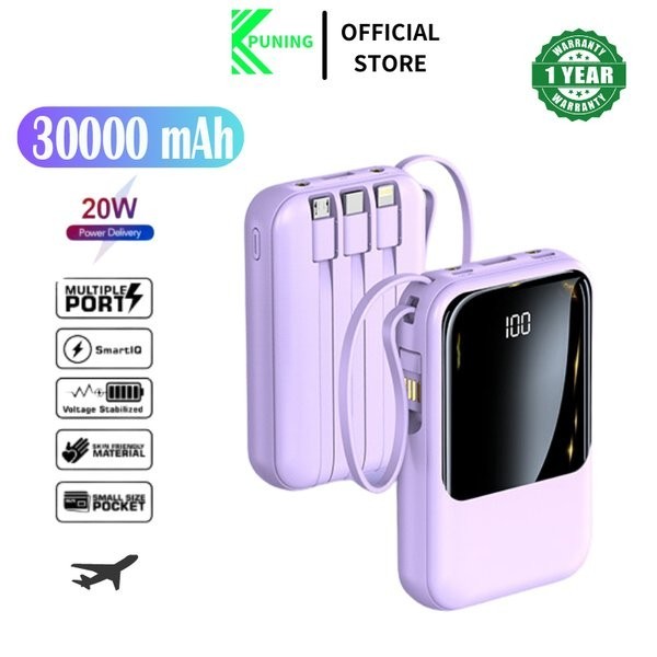 Powerbank 30000 Mah Mini With 4 Usb Fast Charging - Puning