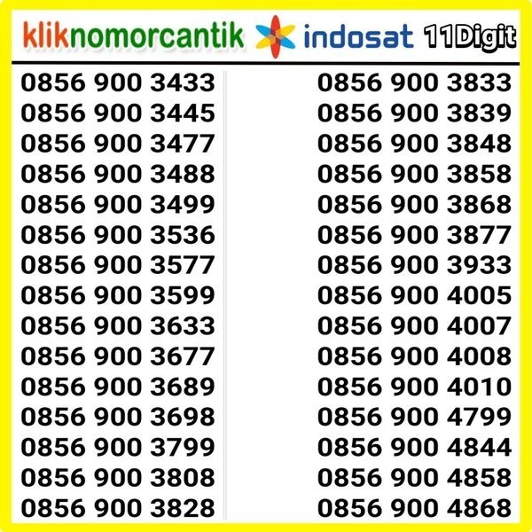 Nomor Cantik Indosat 11 Digit Kartu Perdana Indosat 11 Digit Sp.12