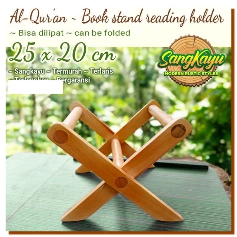 Rekal Al-Qur'an book stand reading holder rekal kayu tatakan Al-Qur'an