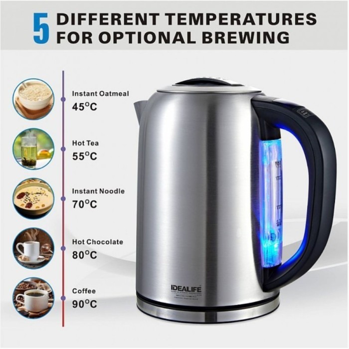 

Teko Listrik Idealife Il110T Stainles Electric Kettle Low Tt Il-110T