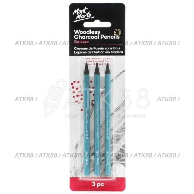 

Sketsa Woodless Charcoal Pencils Snature 3Pc Mont Marte