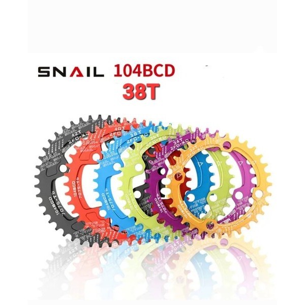 Snail Chainring 38T Bcd 104 Chain Ring Arm Crank Bcd 104 38T Narrow Wide Hitam