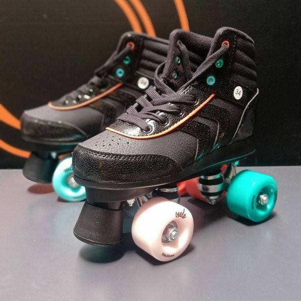 Sepatu Roda OXELO Quad 100 Anak - HITAM INLINE SKATE OXELO QUAD 8520182