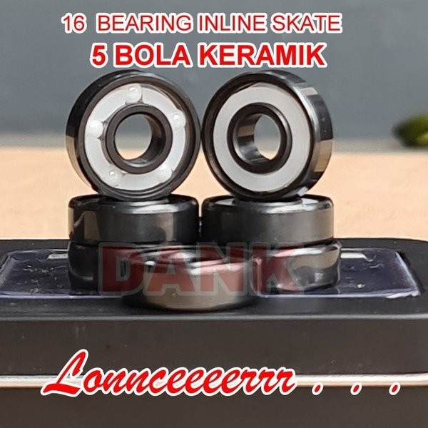 16 Pc Bearing 5 Ball Ceramic Inline Skate Sepatu Roda Bearing keramik