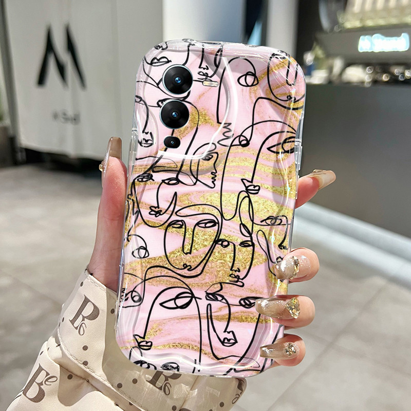 Casing Hp VIVO V25 Pro 5G Case Kesing pelindung silikon Softcase lembut baru HP ponsel pola wajah ab