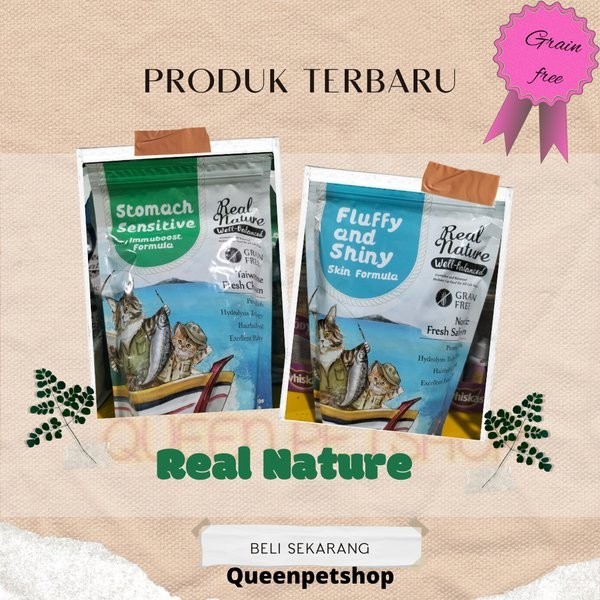 MAKANAN KUCING GRAIN FREE REAL NATURE 2KG- REAL NATURE CAT FOOD 2KG - GRAIN FREE CAT FOOD