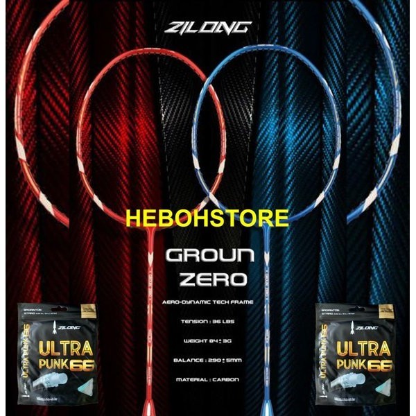 RAKET BADMINTON BULUTANGKIS ZILONG GROUNDZERO/GROUND ZERO KUAT 36LBS