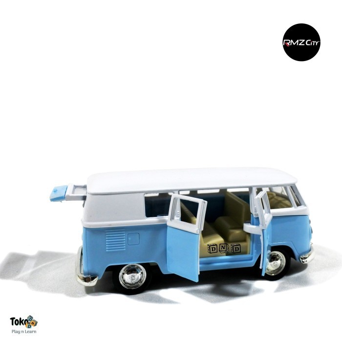Mainan Anak Diecast Metal Rmz Volksgen Samba Vw Combi Biru