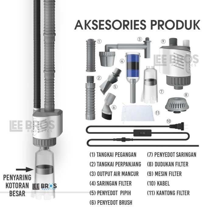 Aquarium Dan Kolam / Siphon Gravel Aquascape / Electric Vacumn