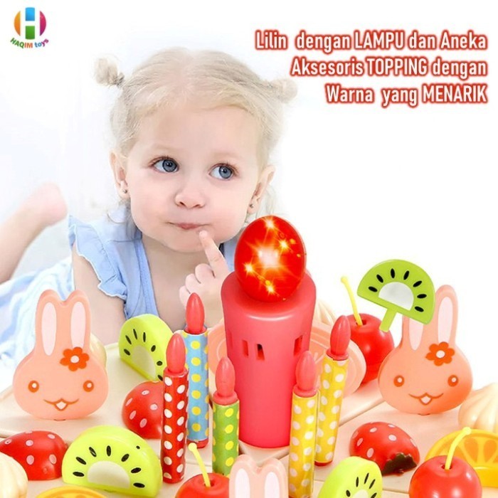 Mainan Anak Perempuan Kue Ulang Tahun Tart Birthday Cake Potong H105