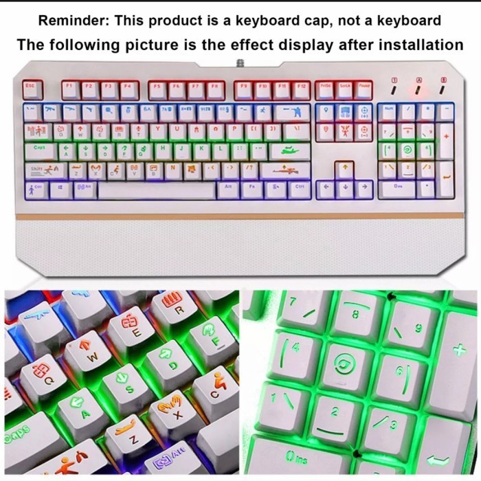 104 Set Keycaps Mechanical Gaming Pubg R Oem Profile White Edition