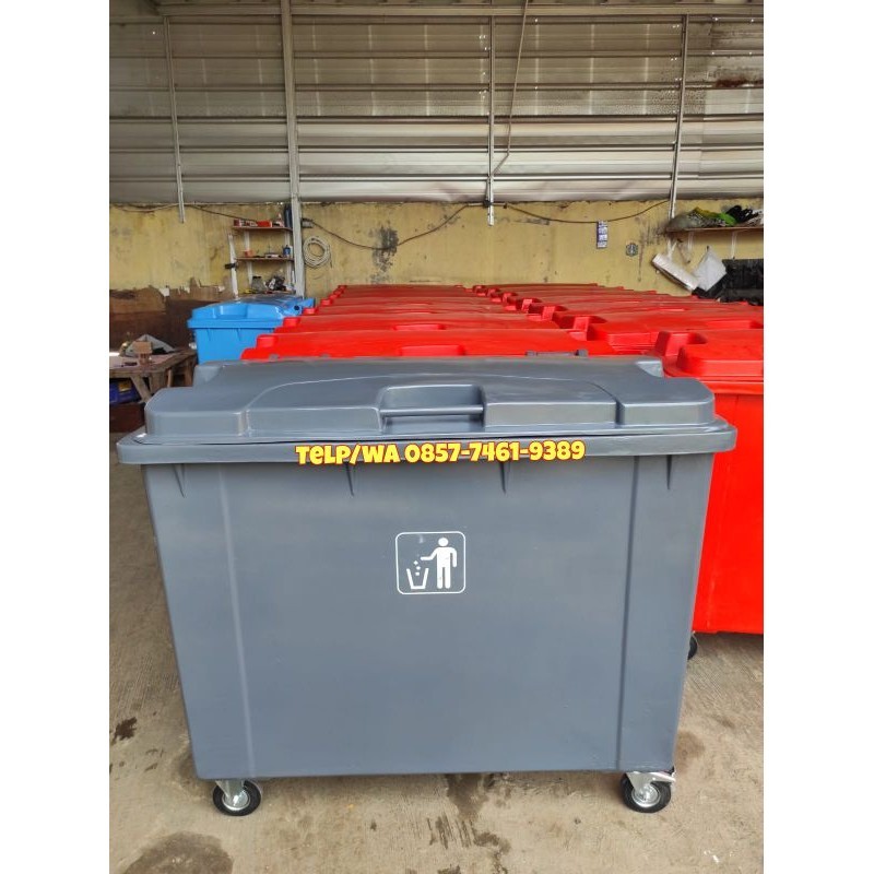 TEMPAT SAMPAH BESAR/TONG SAMPAH BESAR/BAK SAMPAH BESAR 660 LITER RODA