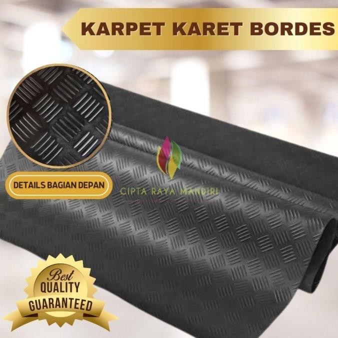 Karpet Karet Bordes Anti Slip / Karpet Karet Motif Bordes Meteran