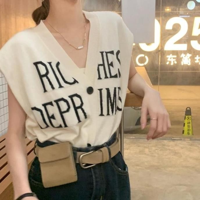 Bonuskan Vest Knit Rompi Wanita Rajut Mx727 Meisyatere