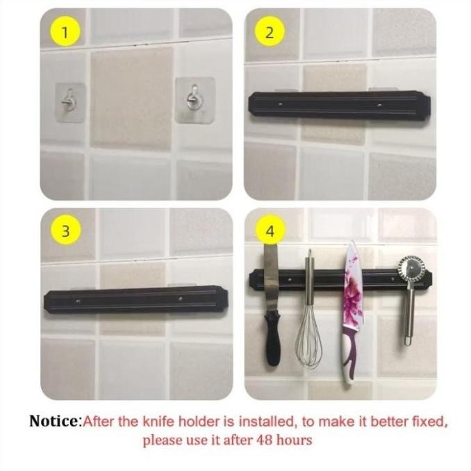 33/50Cm Tempat Pisau Magnet/Rak Pisau Dinding Magnet/Rak Pisau Dapur Heldotara