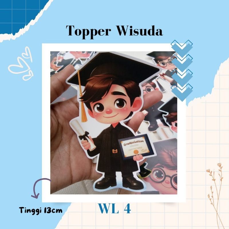 toper buket / toper wisuda laki-laki