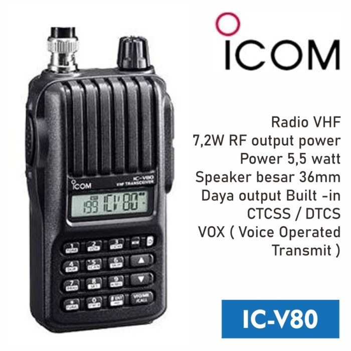 HT HANDY TALKY ICOM V80 IC-V80 LITHIUM WALKIE TALKIE ICOM V80 ORIGINAL