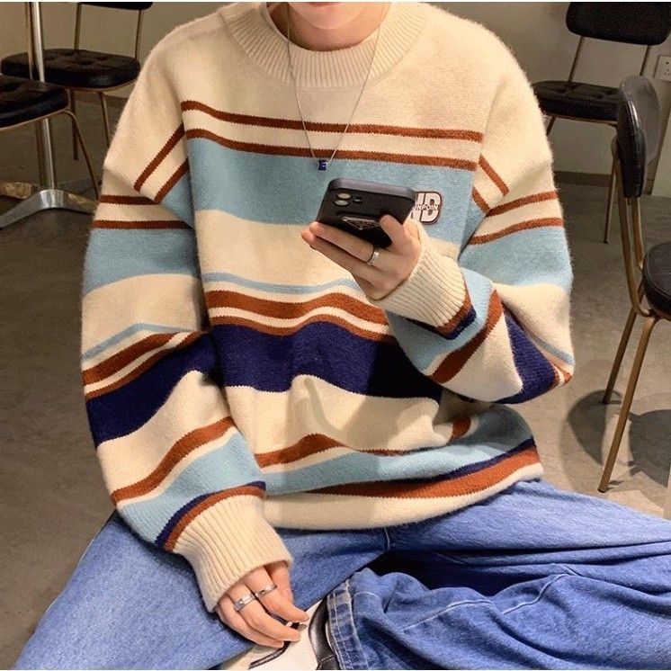 Sweater /Jumper musim dingin pria musim dingin Amerika senior rasa lembut lengket jaket pasang surut