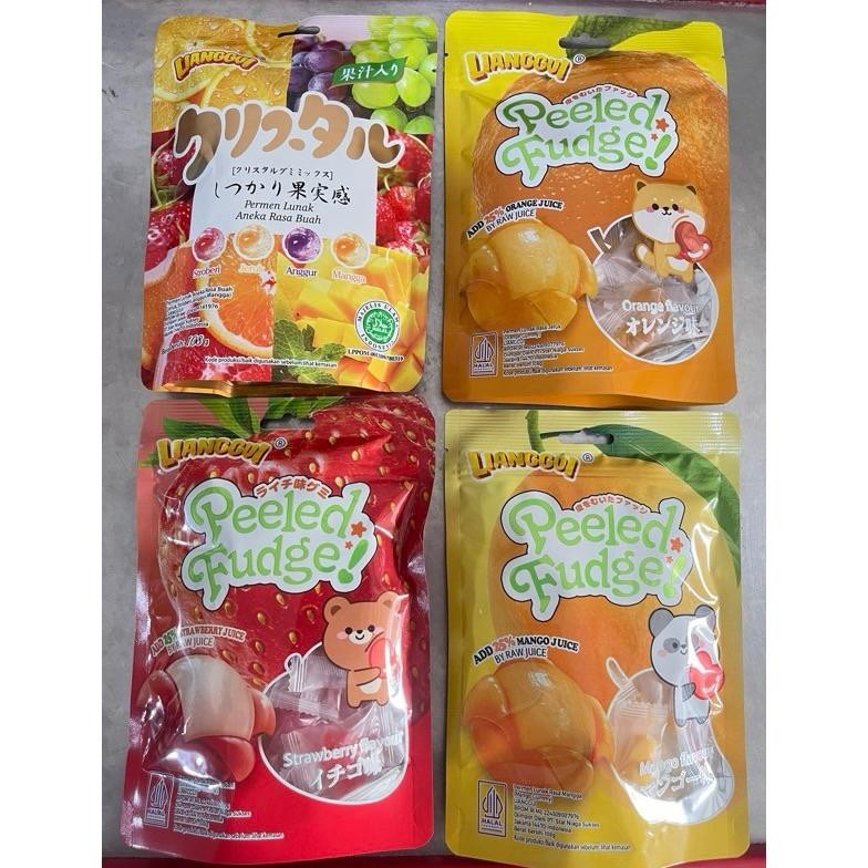 

PROMO Lianggui Peeled Fudge 108g Permen Lunak Rasa Jeruk Strawbery Mangga