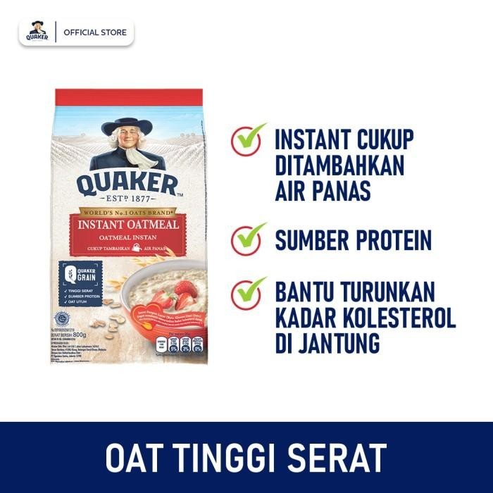 

BISA COD - QUAKER INSTANT OATMEAL 800G X 5PCS FREE GIFT