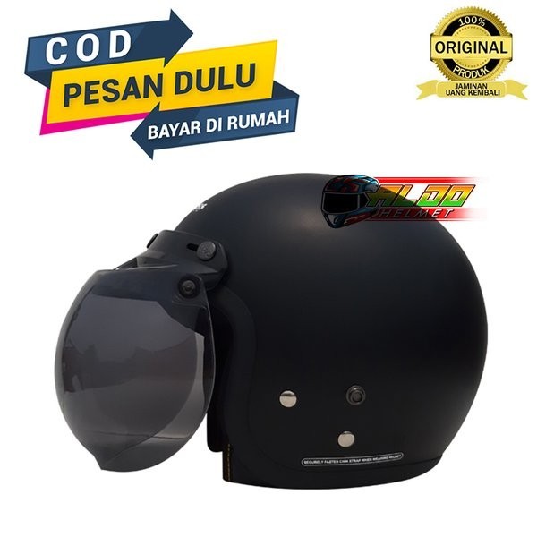 CARGLOSS / HELM CARGLOSS CFM BLACK DOFF KACA CEMBUNG / HELM BOGO RETRO