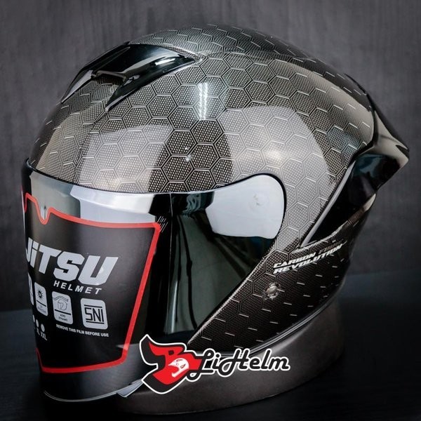 JITSU HELM JS1 MOTIF HEKAGON CARBON HALF FACE
